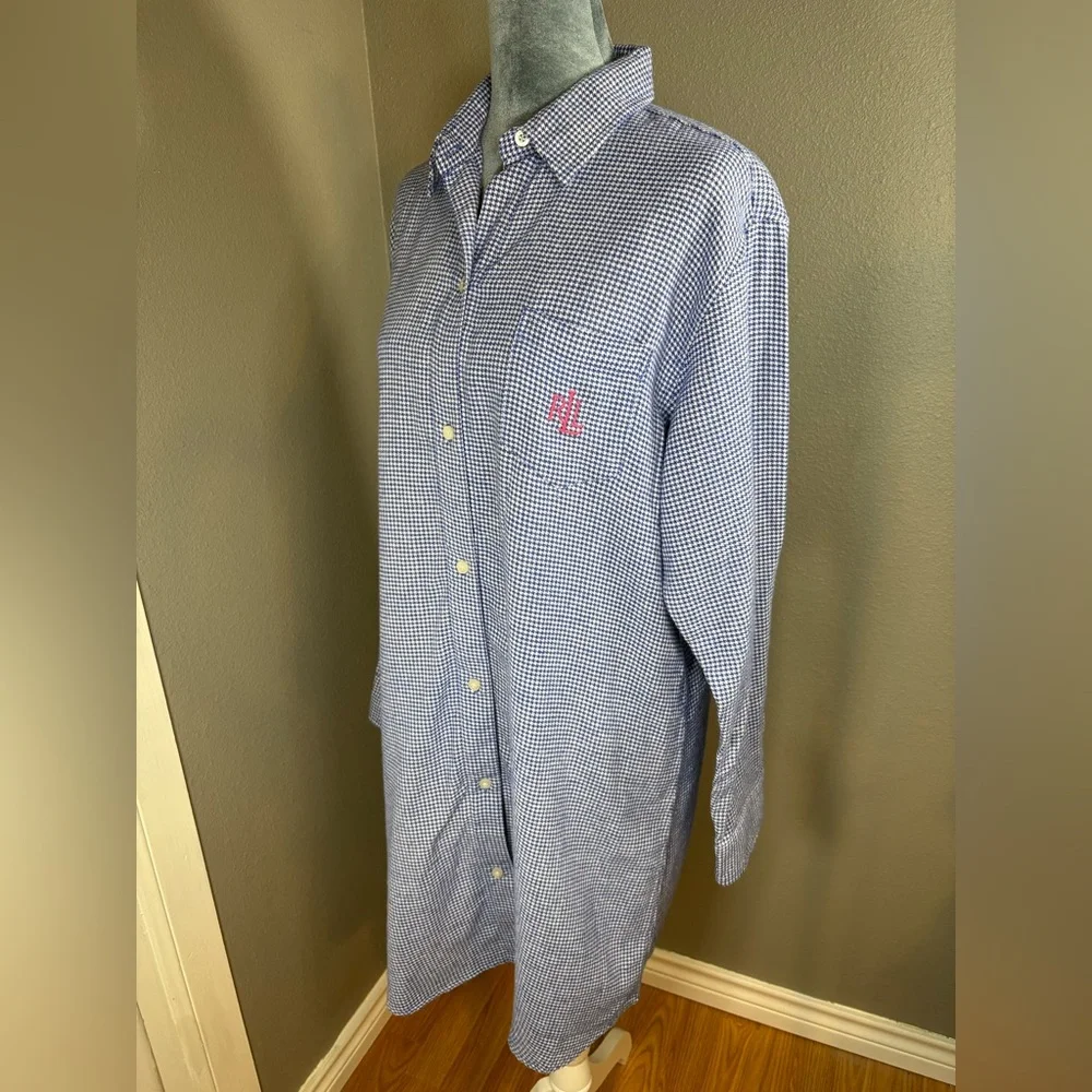Lauren Ralph Lauren Sleep Shirt Pajamas Blue Gingham Size M - Picture 6 of 11